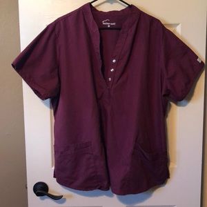 Maroon scrub top